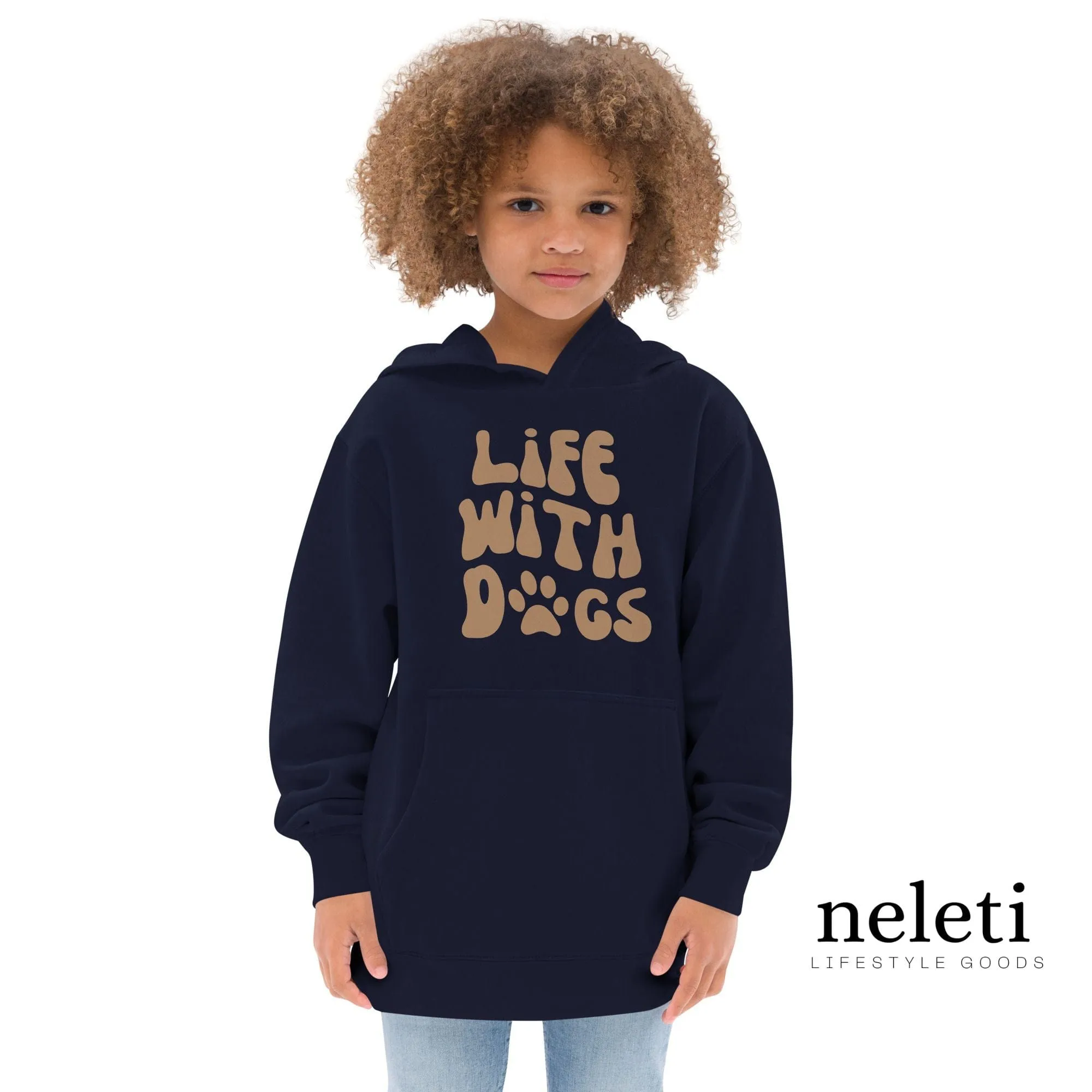 Kids Hoodies with Paw Print & Slogan at Neleti.com - Pawfect Comfort