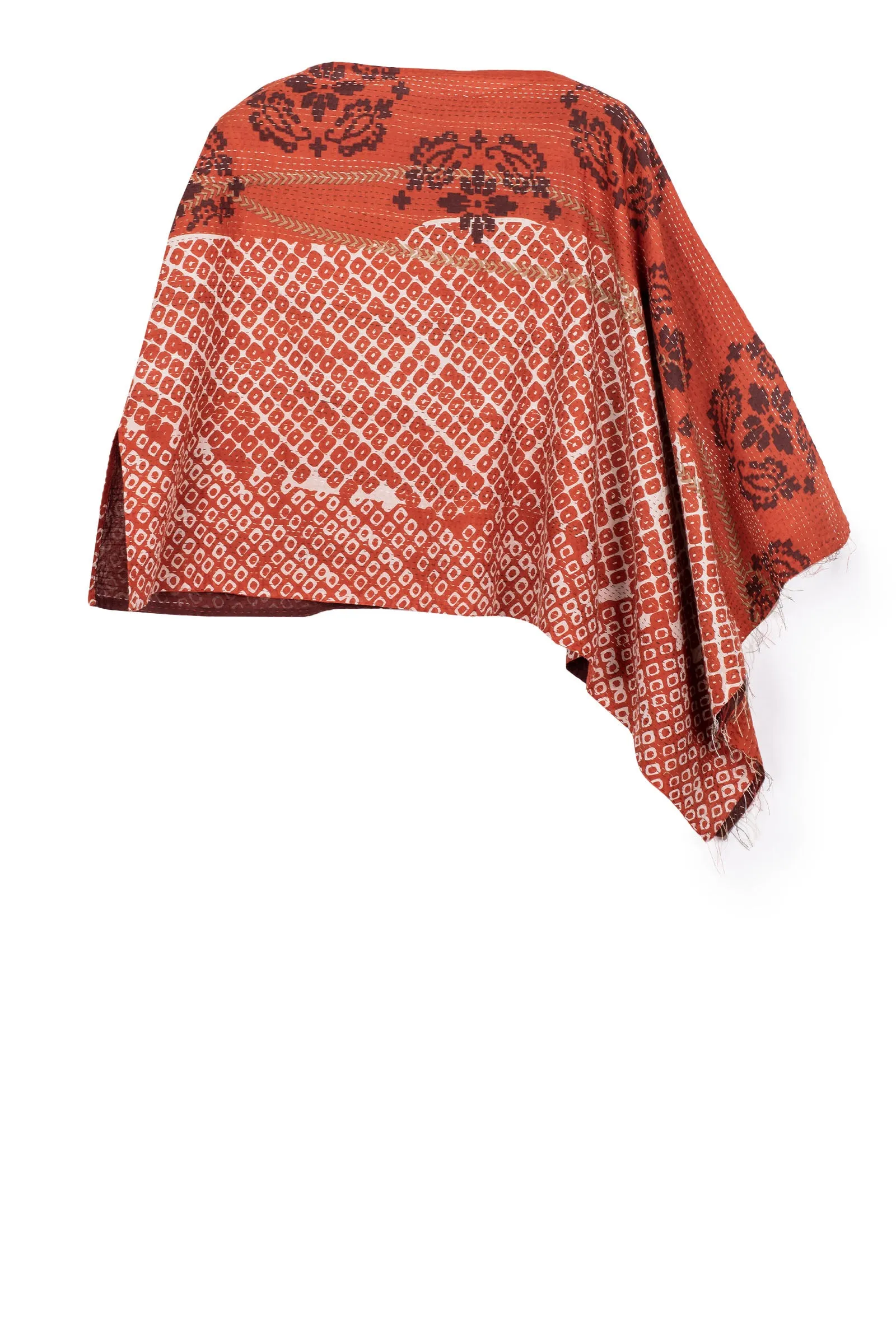 KIMONO COTTON KANTHA WIDE CAPE