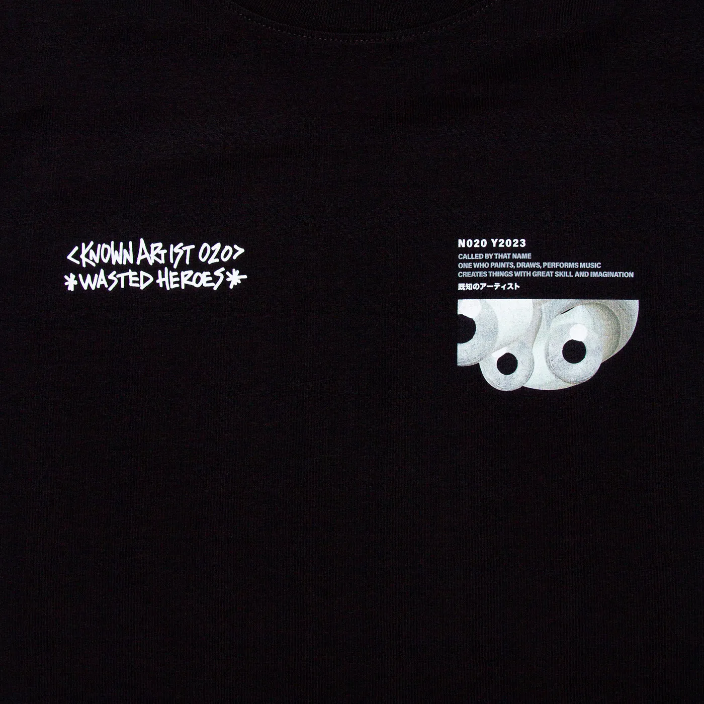 Known Artist 020 Front Print - Tshirt - Black