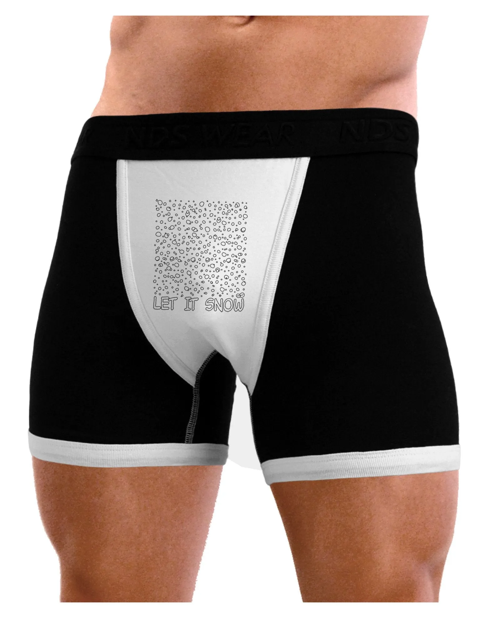 Let It Snow Text Snowflakes - Christmas Mens Boxer Brief Underwear