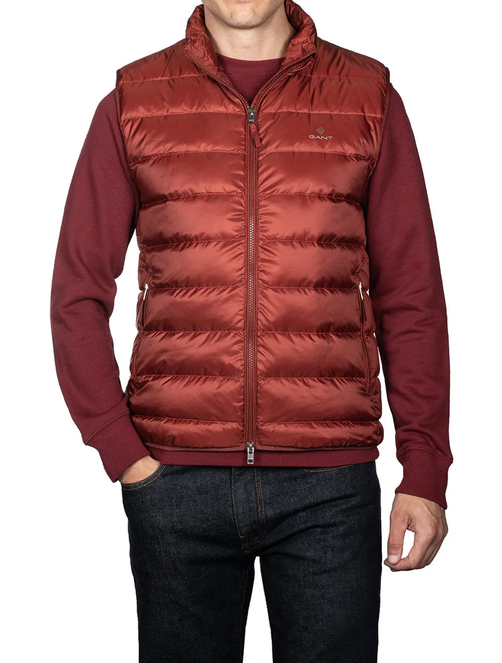 Light Down Gilet Burgundy