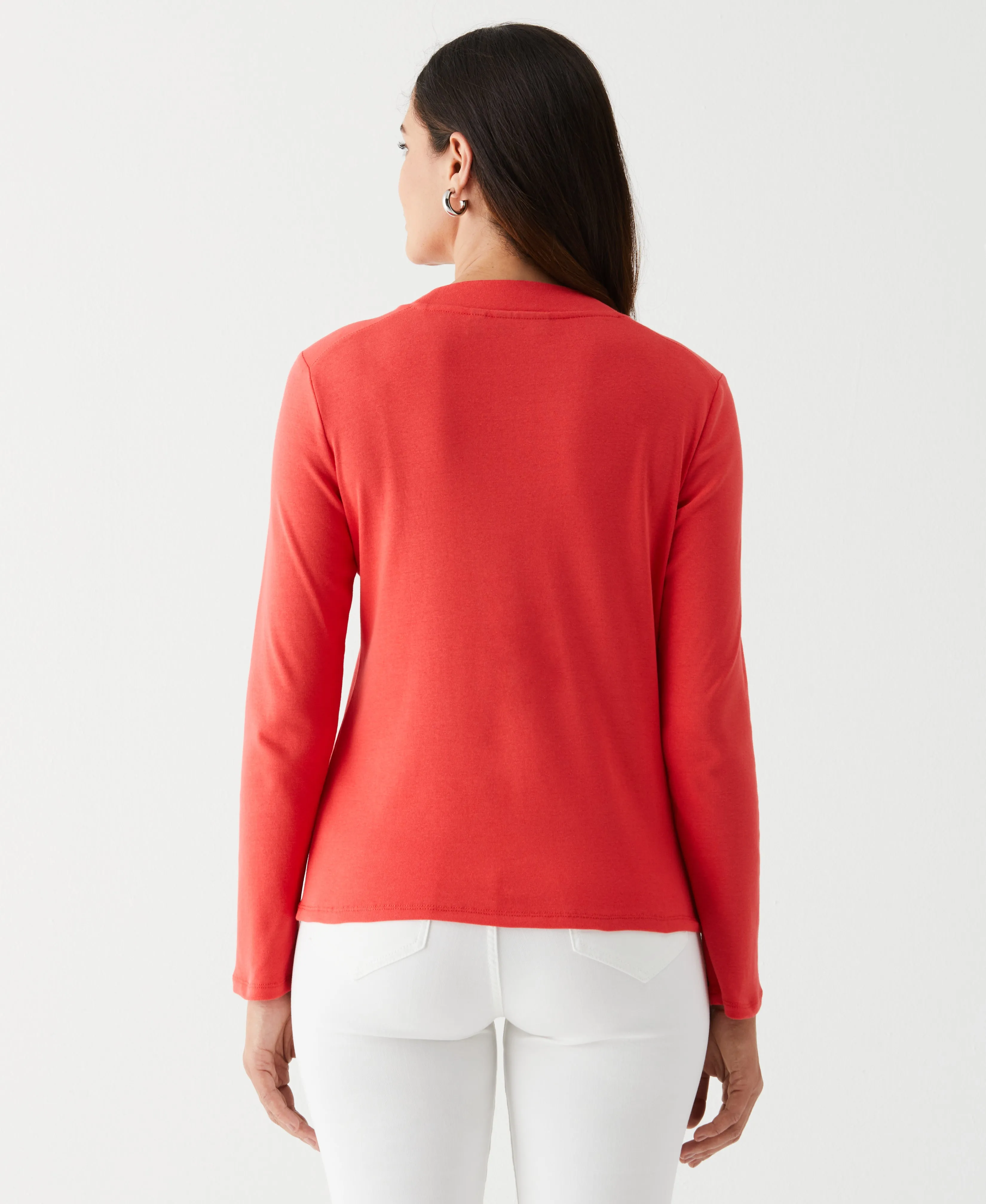 Long Sleeve Tee with Zipper Detail