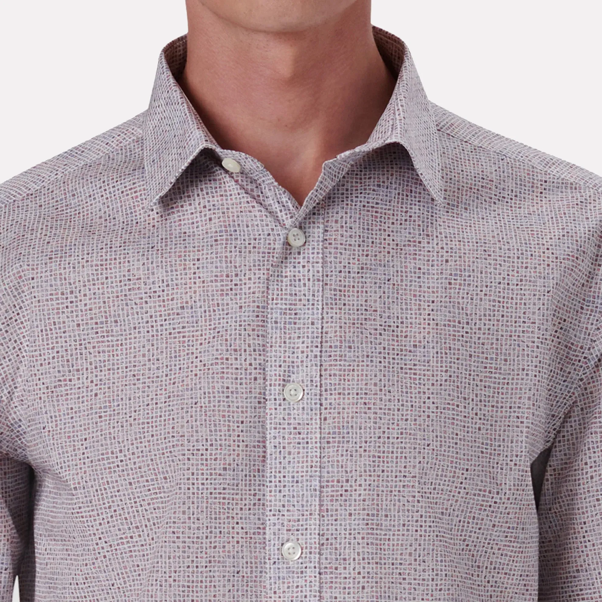 Long Sleeve Woven Shaped Fit Casual Shirt / Dusty Pink