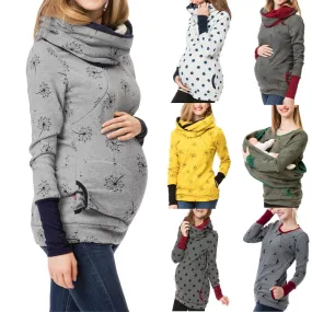 Maternity Nursing Hoodie Sweatshirt Winter Autumn Pregnancy Clothes Pregnant Women Breastfeeding Sweater Shirts T Shirt Top