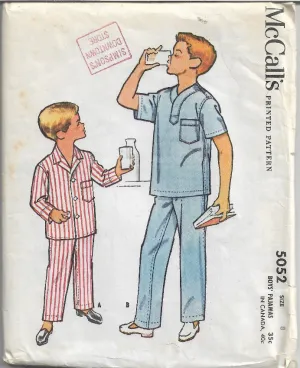 McCalls 5052 Boys Pajamas Vintage Sewing Pattern 1950s