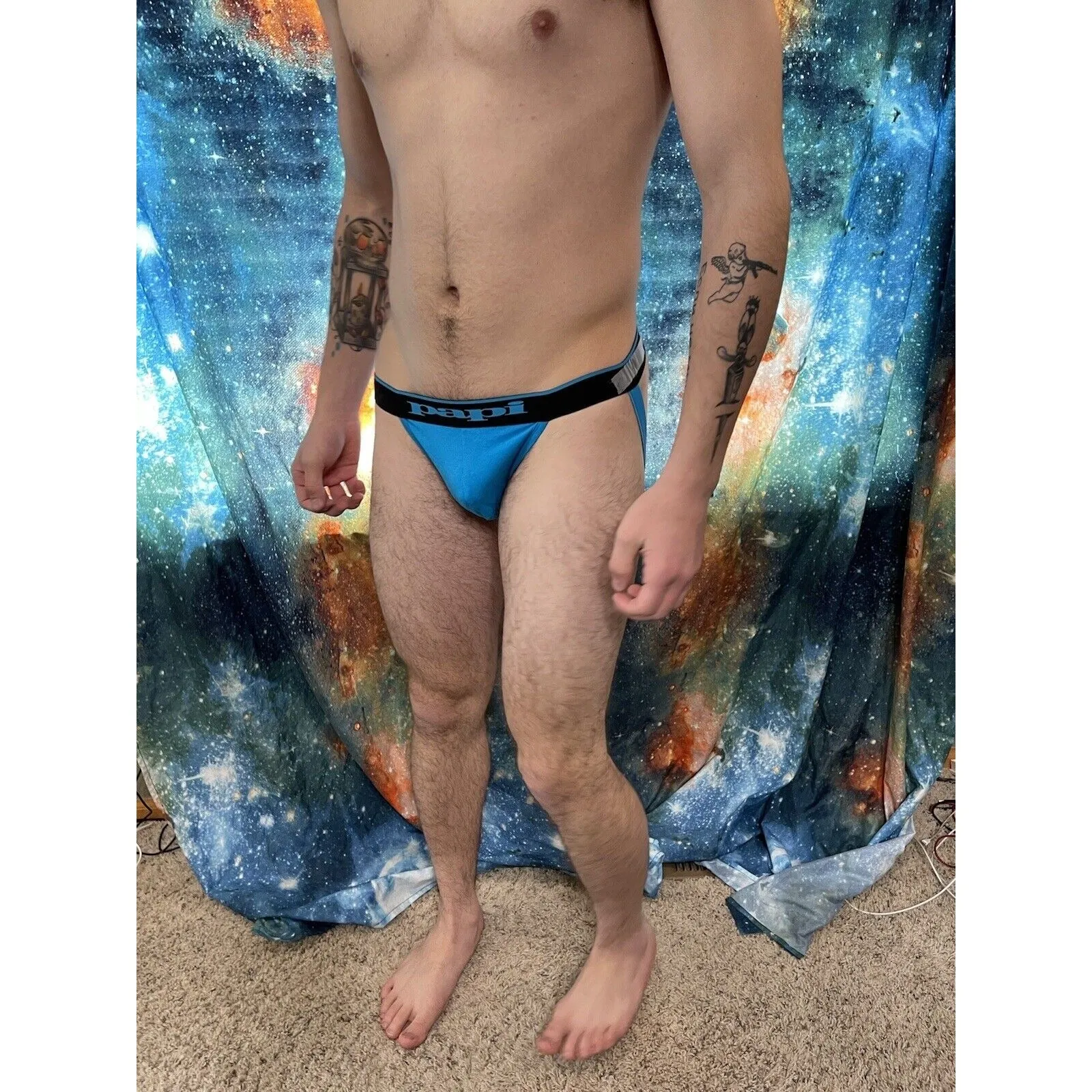 Men's Aqua blue papi jock jockstrap One (1) XL