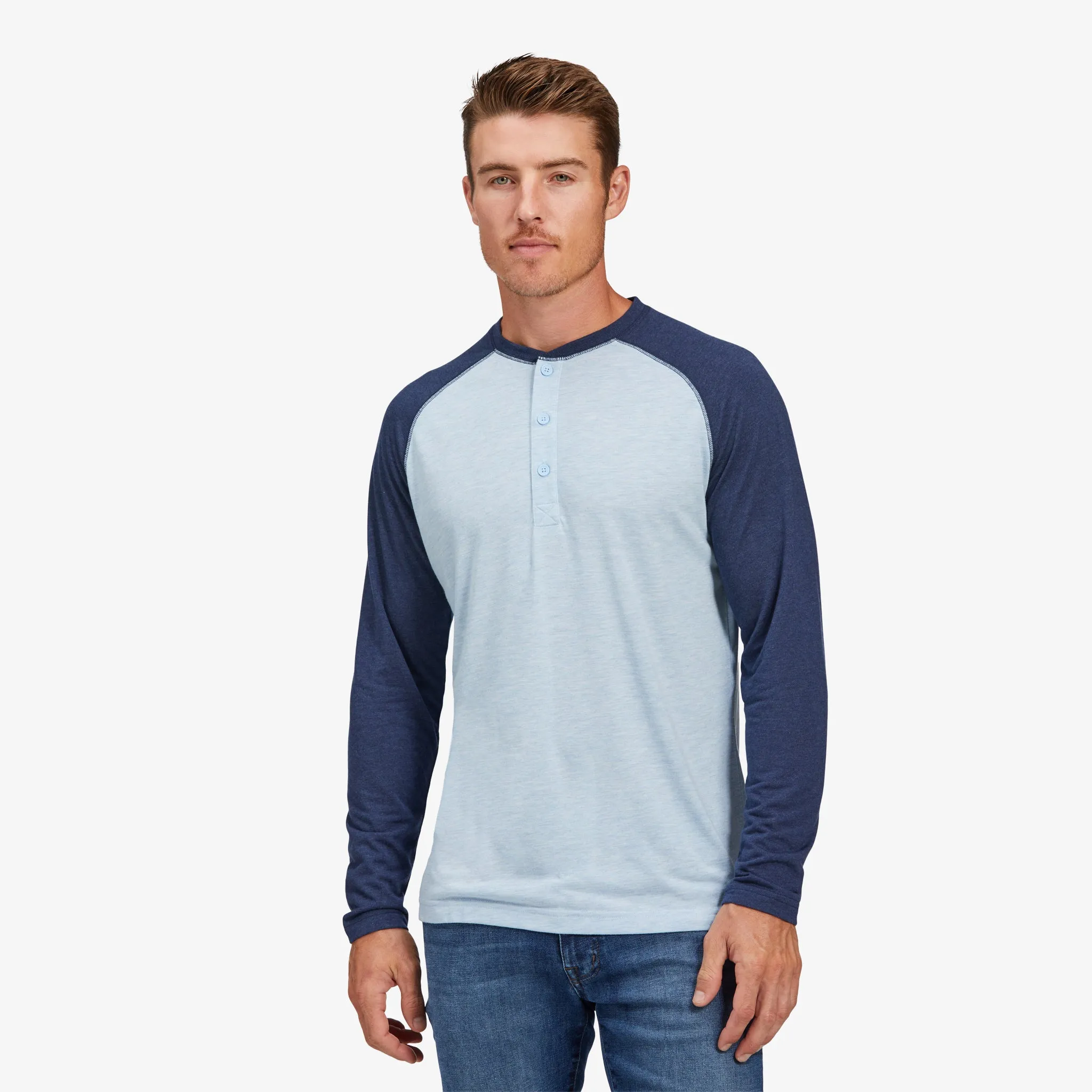 Men's Mizzen   Main | Easy Knit Henley | Navy Blue Contrast