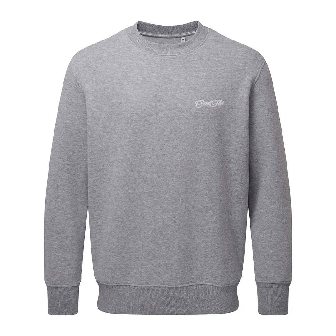 Mini Script Embroidered Grey Sweatshirt