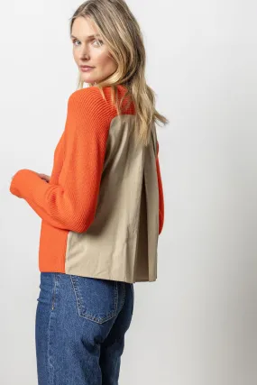 Mixed Media Raglan Sweater | Persimmon