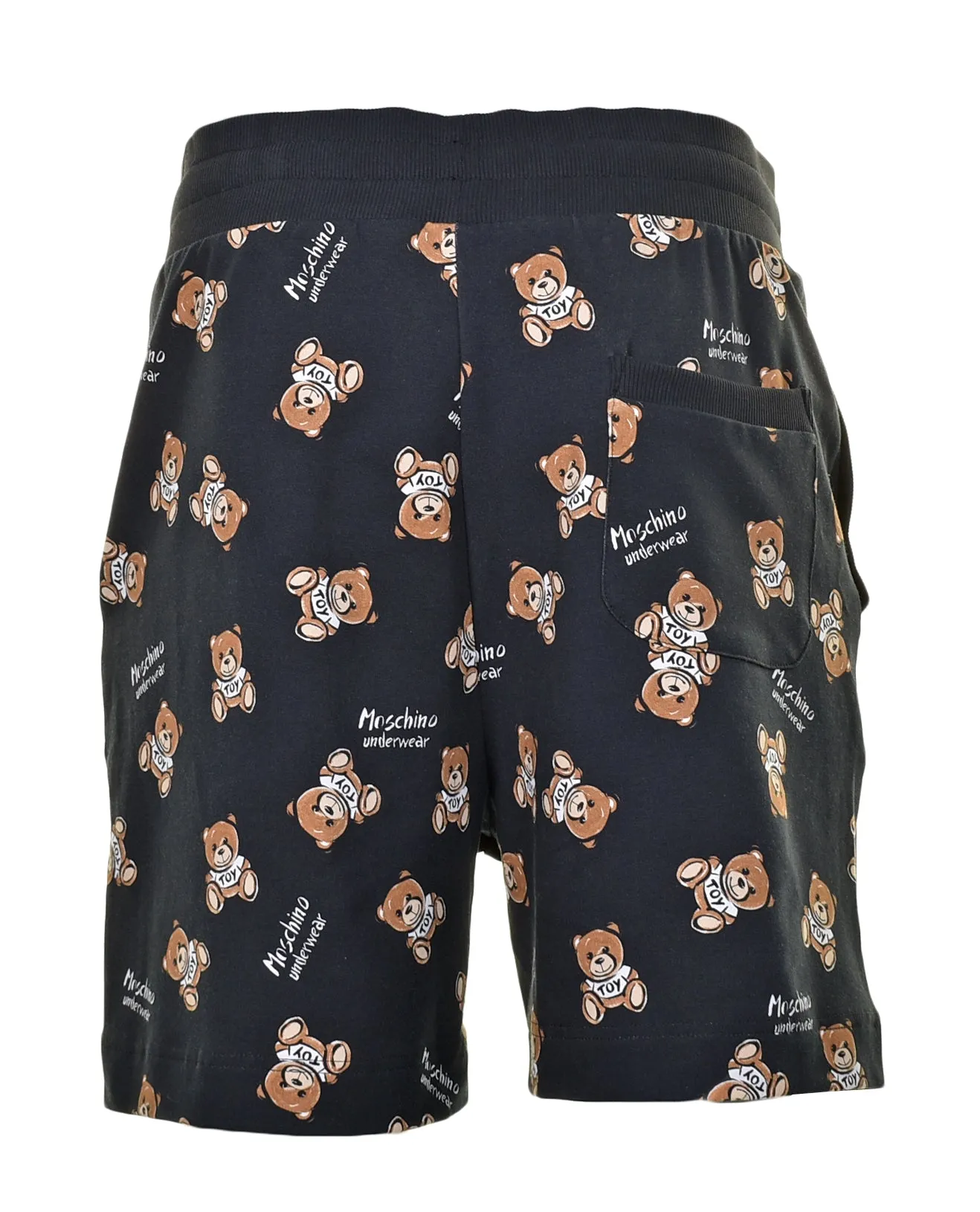 Multi Bear Print Jogger Shorts Black