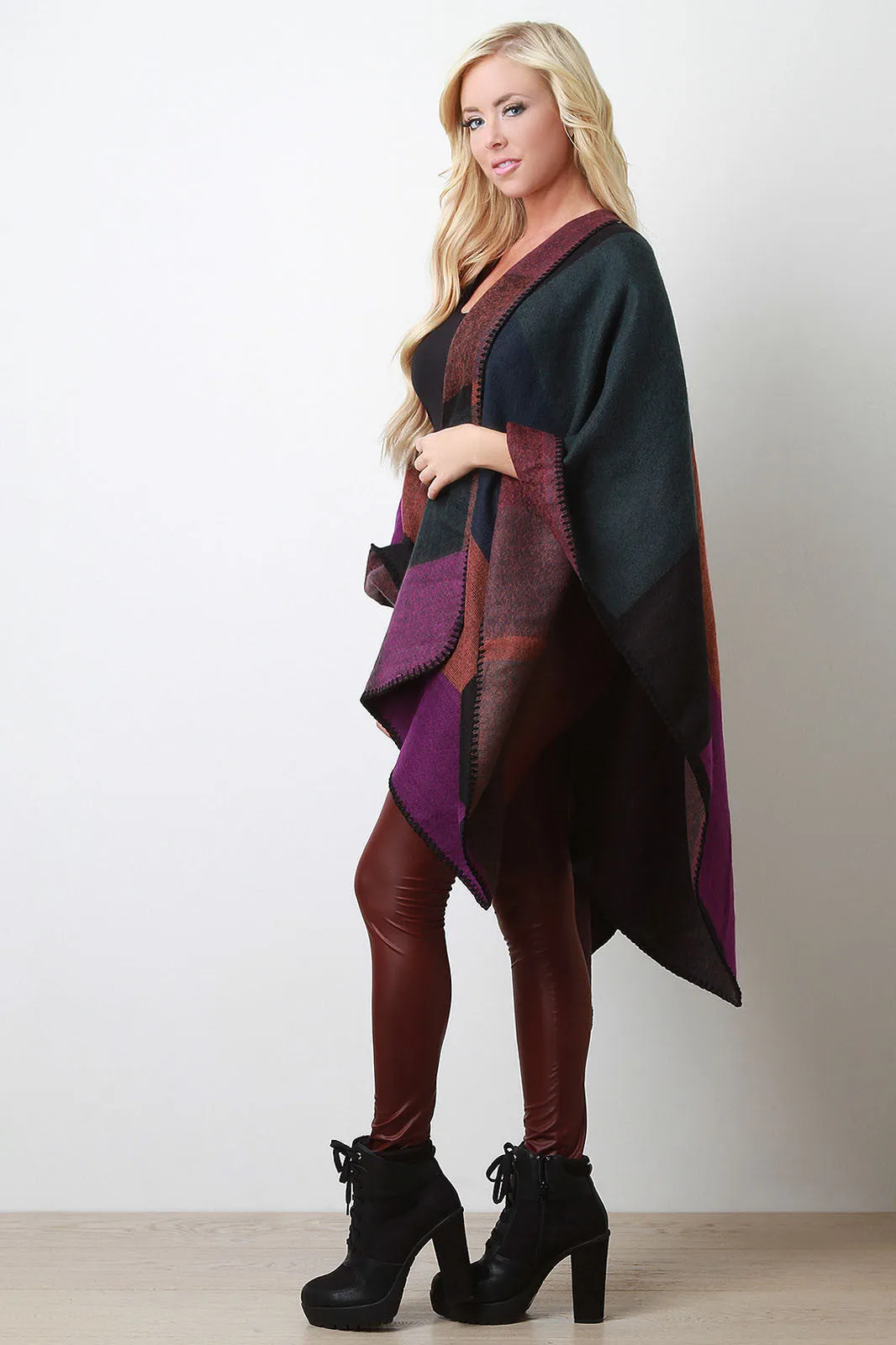 Muted Color Block Cape