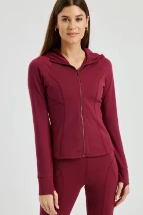 Night Rider Zip Hoodie in Dark Cherry