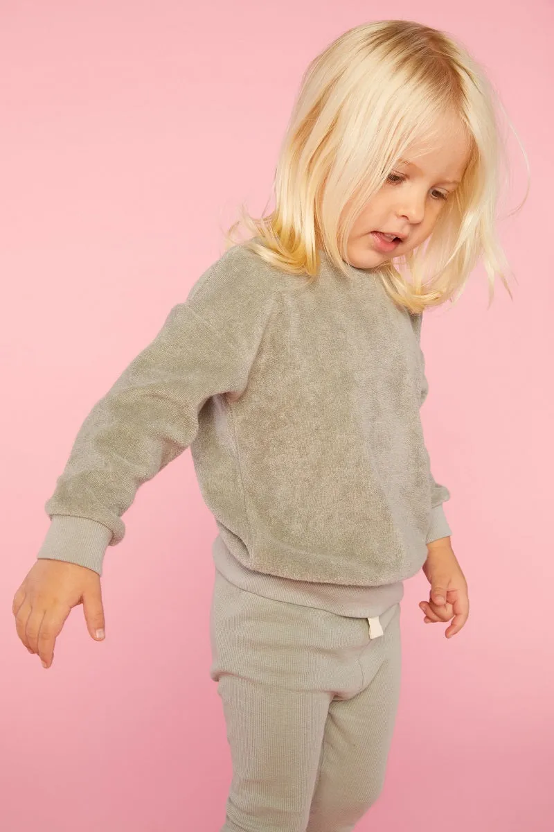 Organic Cotton Terry Sweatshirt in Sage Green