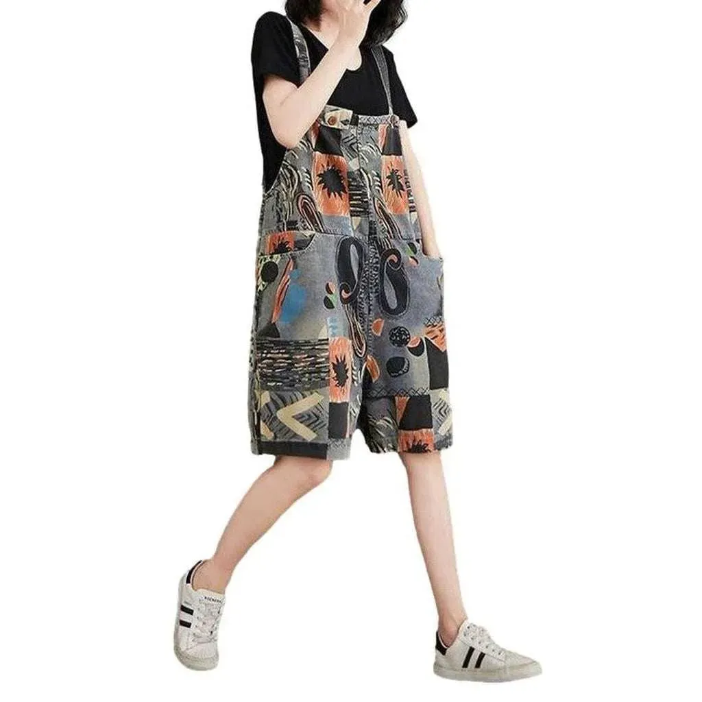 Painted women's jean overall