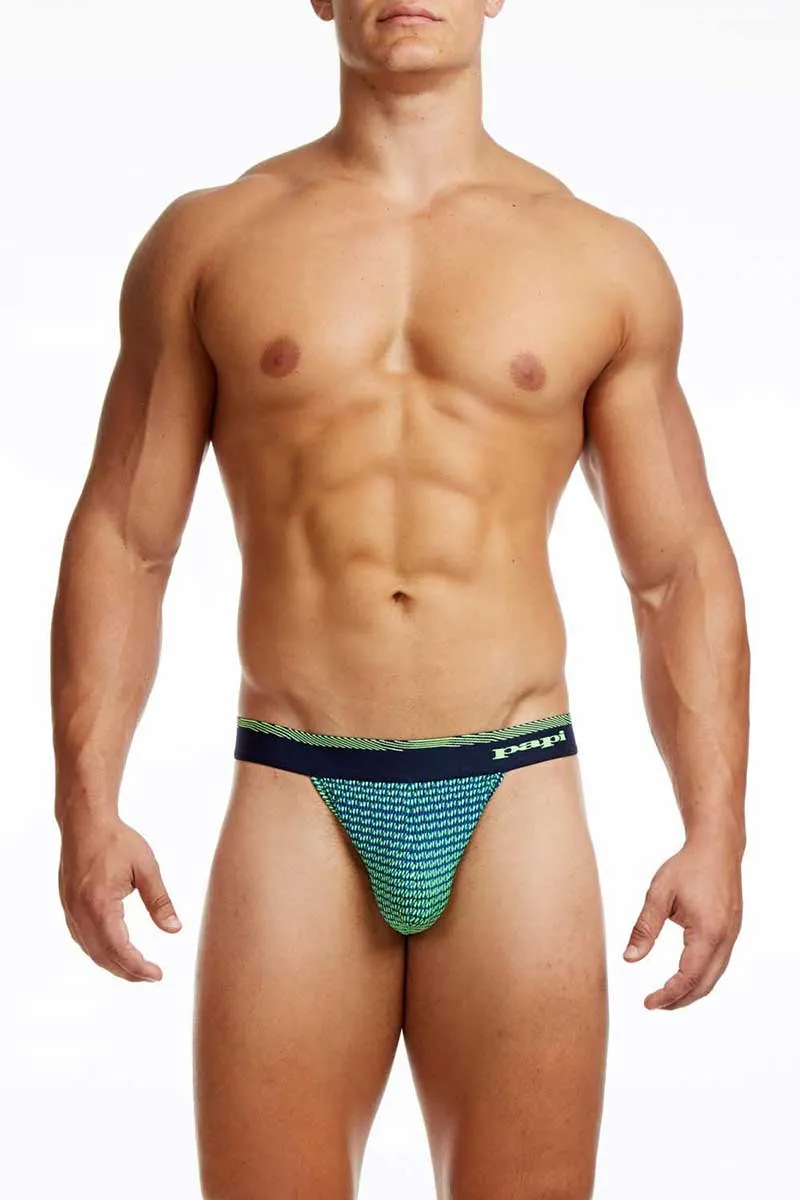 Papi Ocean Breeze Thong Underwear Gecko Green 626917-978 Size M