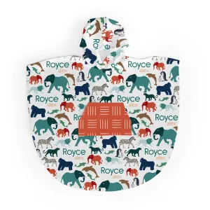 Personalized  Hooded Poncho Towel | At the Zoo