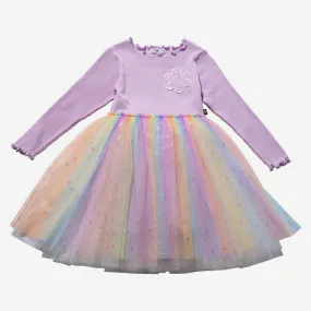 Petite Hailey Daisy Ombre Tutu Dress - Purple