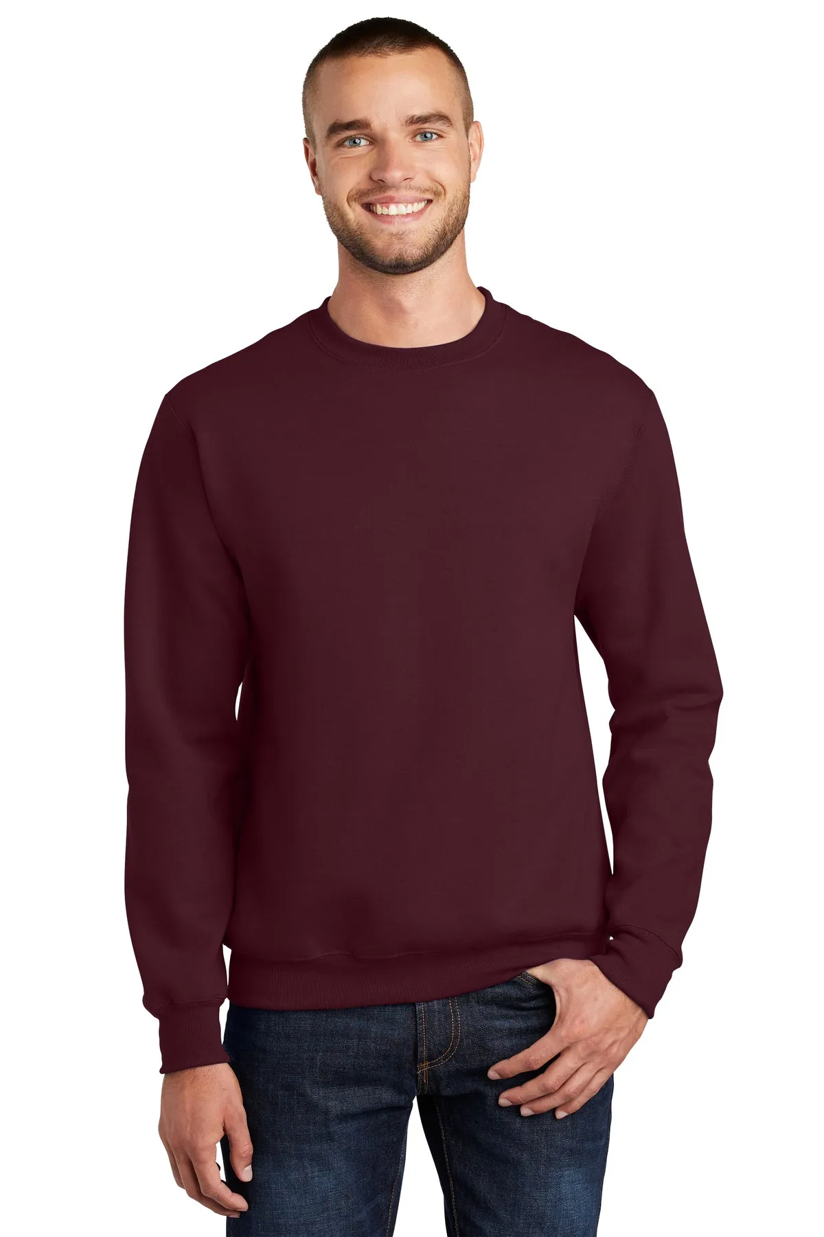 Port & Company Essential Fleece Branded Sweatshirts, Maroon