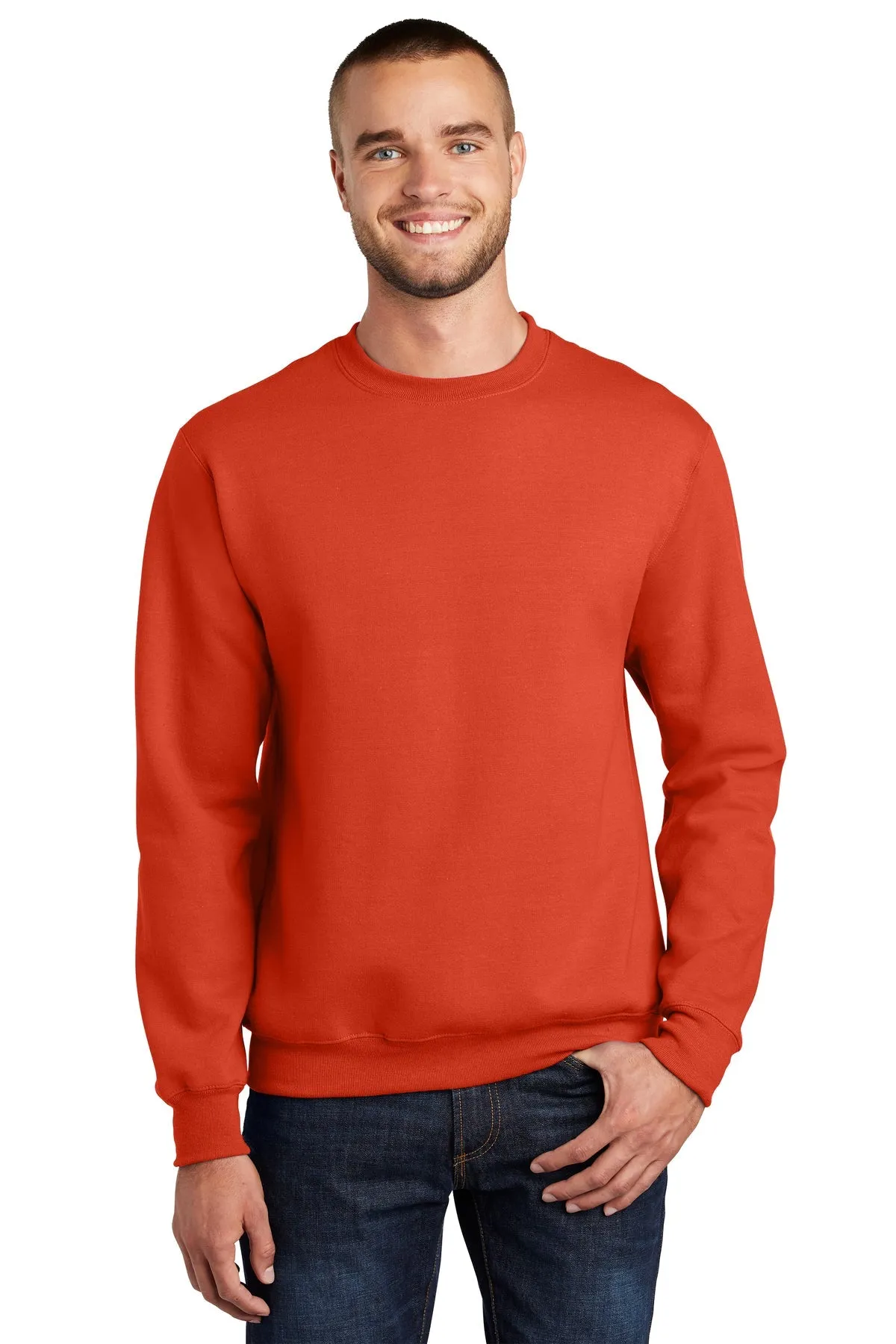 Port & Company Essential Fleece Branded Sweatshirts, Orange