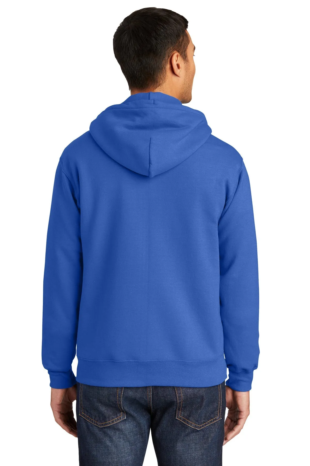 Port & Company Essential Fleece Branded Zip Hoodies, Royal