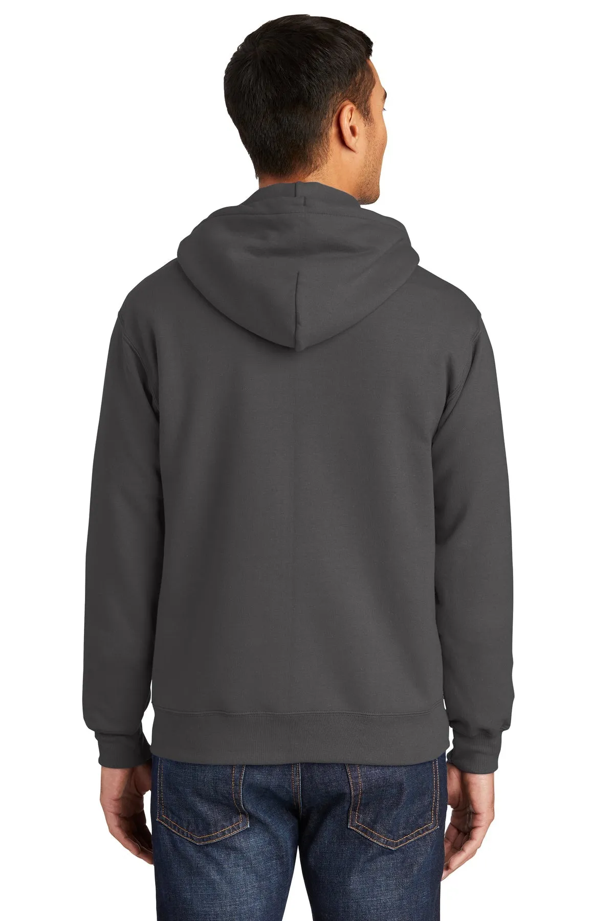 Port & Company Essential Fleece Custom Zip Hoodies, Charcoal