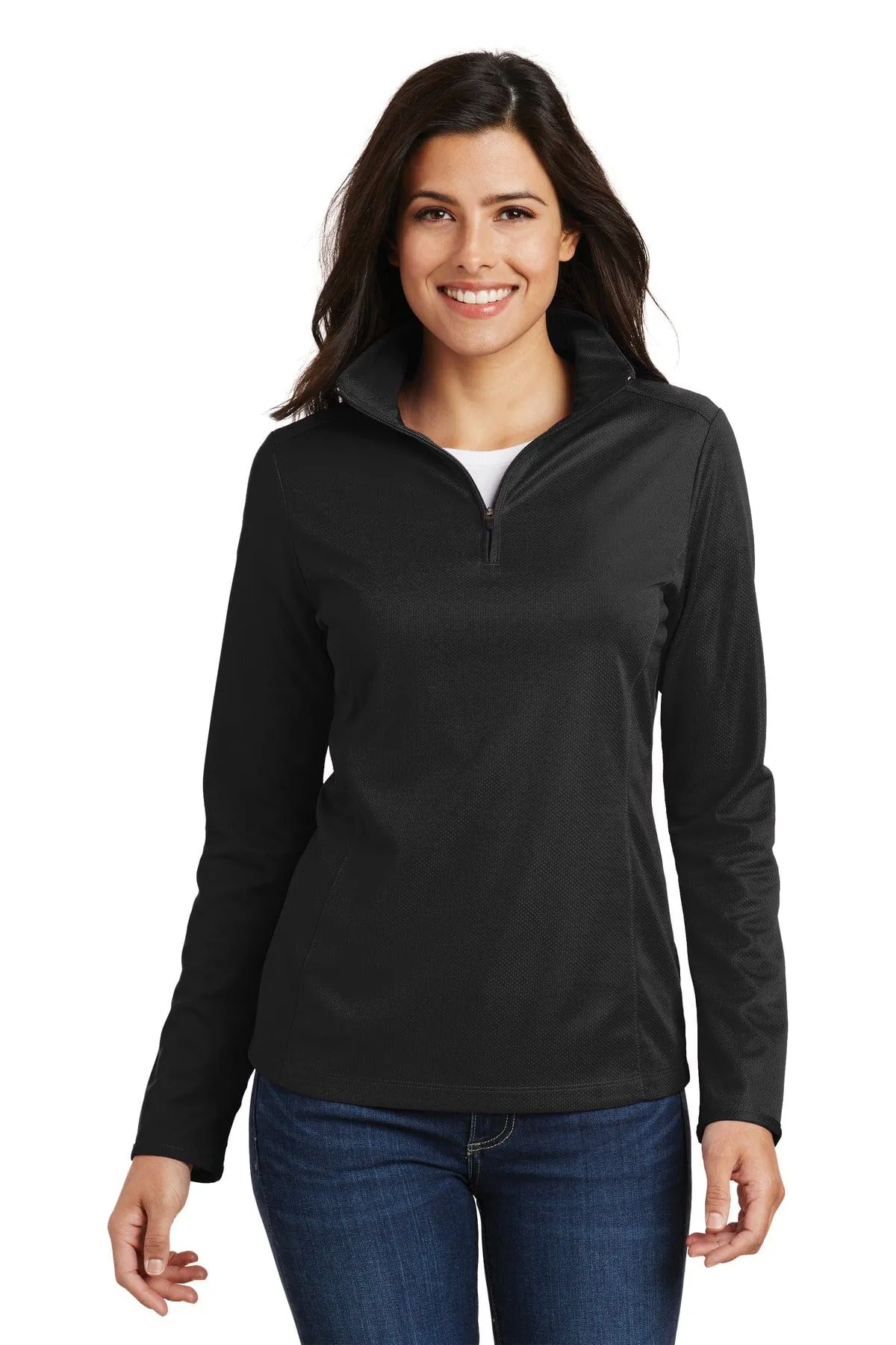 Port Authority ®  Ladies Pinpoint Mesh 1/2-Zip . L806