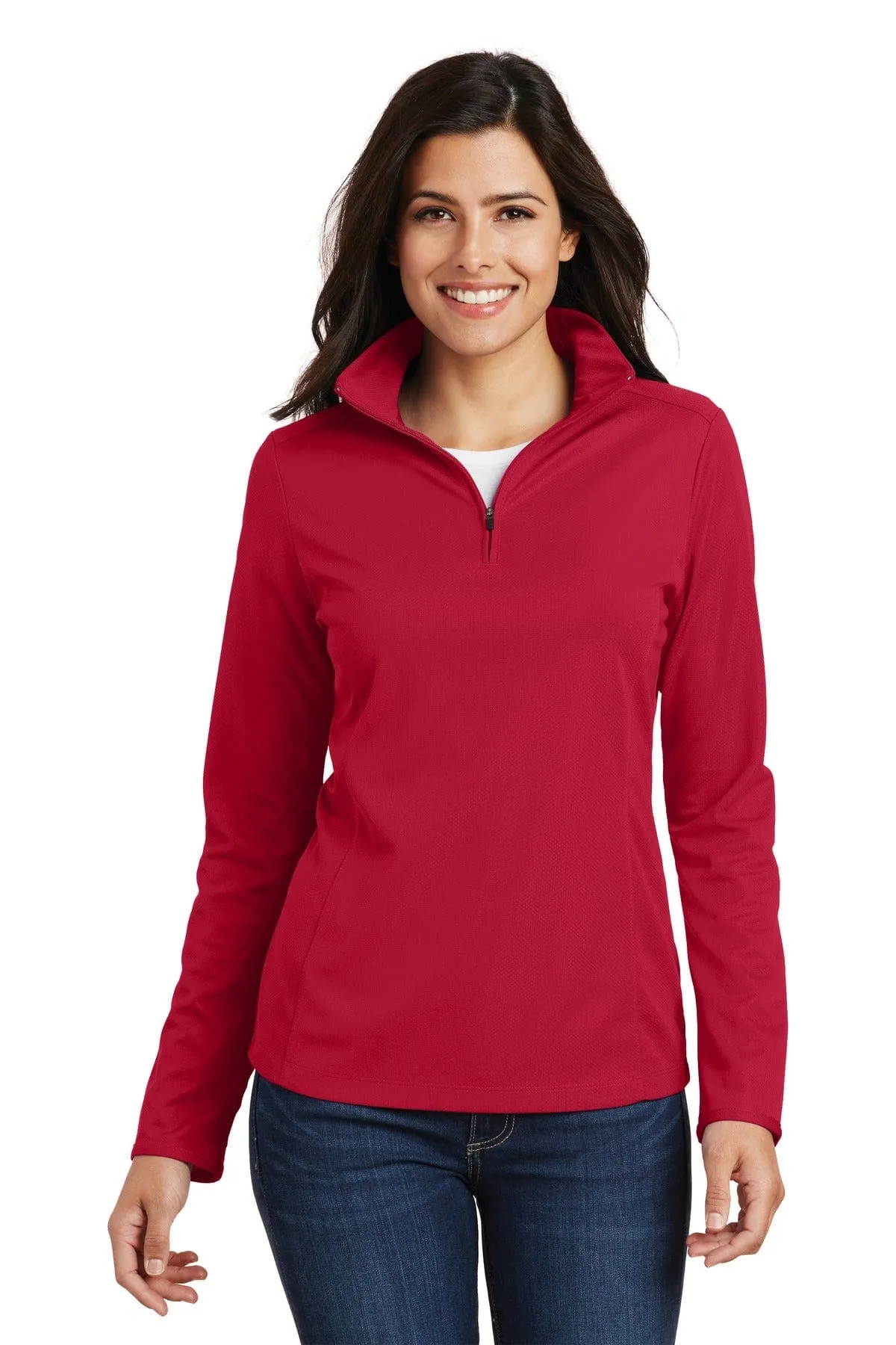 Port Authority ®  Ladies Pinpoint Mesh 1/2-Zip . L806