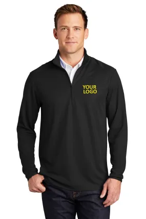 Port Authority Pinpoint Mesh Branded 1/2-Zip, Black