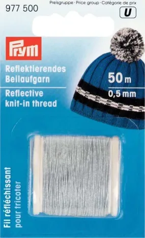 PRYM REFLECTIVE KNIT-IN THREAD 0.5MM - 5X50M