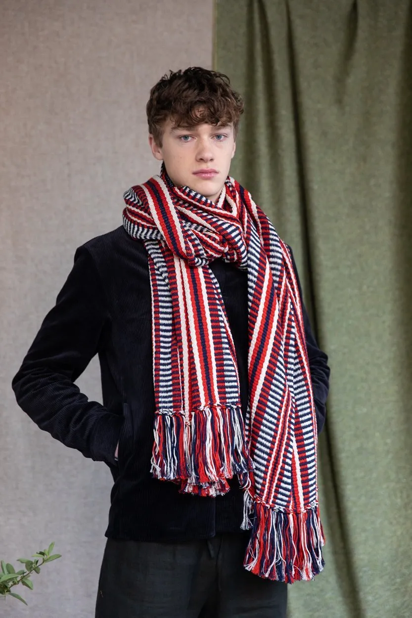 Red & Blue Long Island Large Scarf