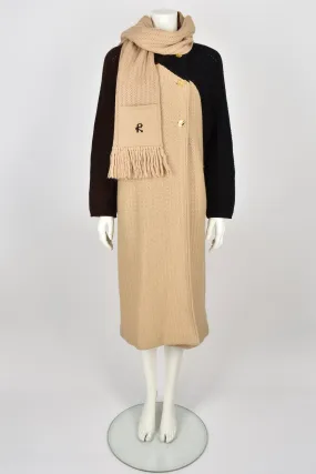 ROBERTA DI CAMERINO 70s wool knit coat with scarf M-L