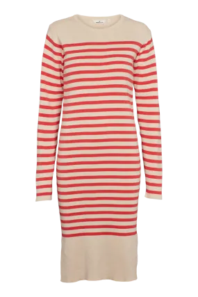 Sailor Stripe Knit Dress - Birch/Cayenne