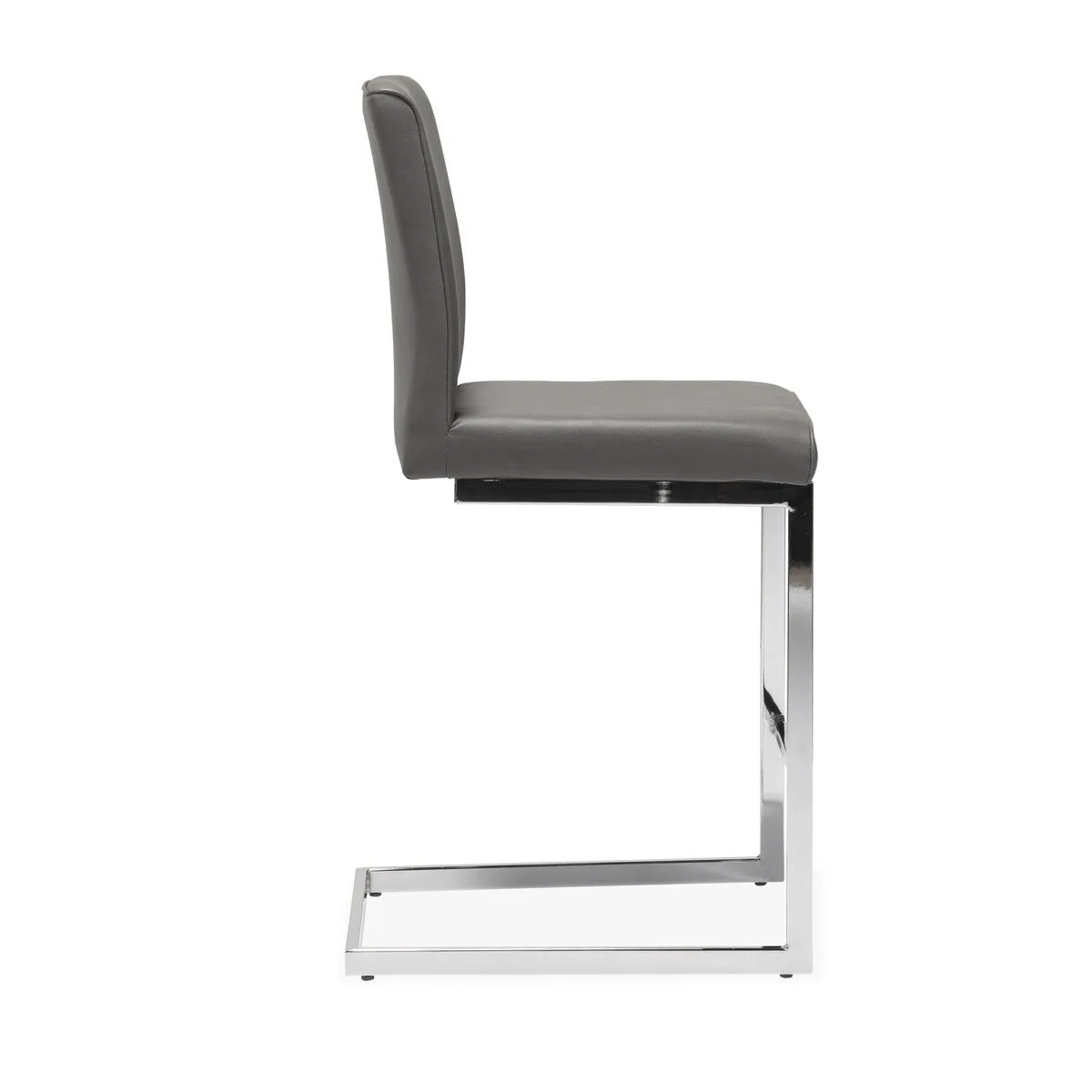 Shirelle Collection Counter Height Chair in Grey Leather - Set of 2