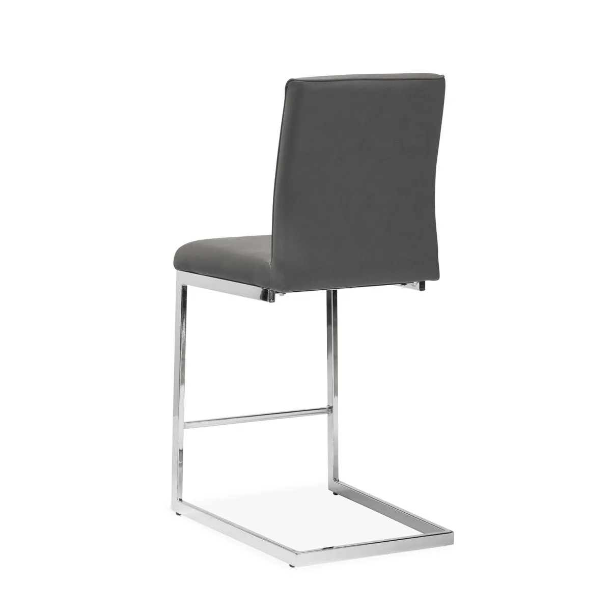 Shirelle Collection Counter Height Chair in Grey Leather - Set of 2