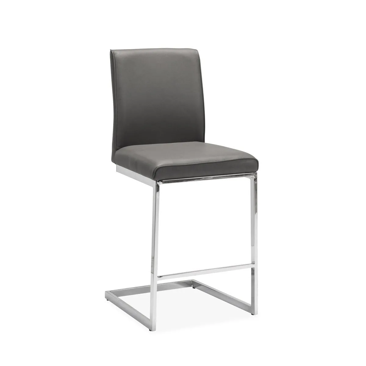 Shirelle Collection Counter Height Chair in Grey Leather - Set of 2