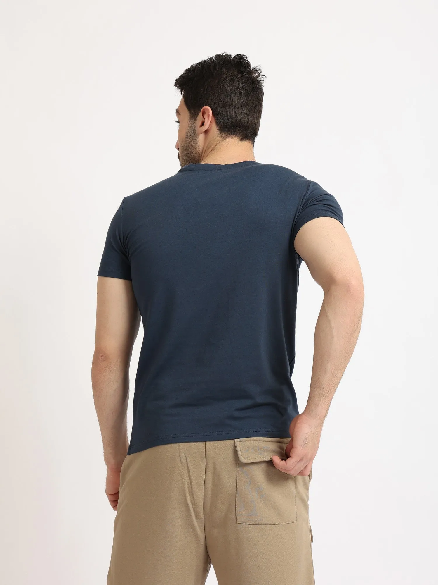 Short Sleeves Undershirt For Men - Navy