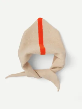 SINGLE STRIPE TRIANGLE NECKERCHIEF OATMEAL & ORANGE GLOSS