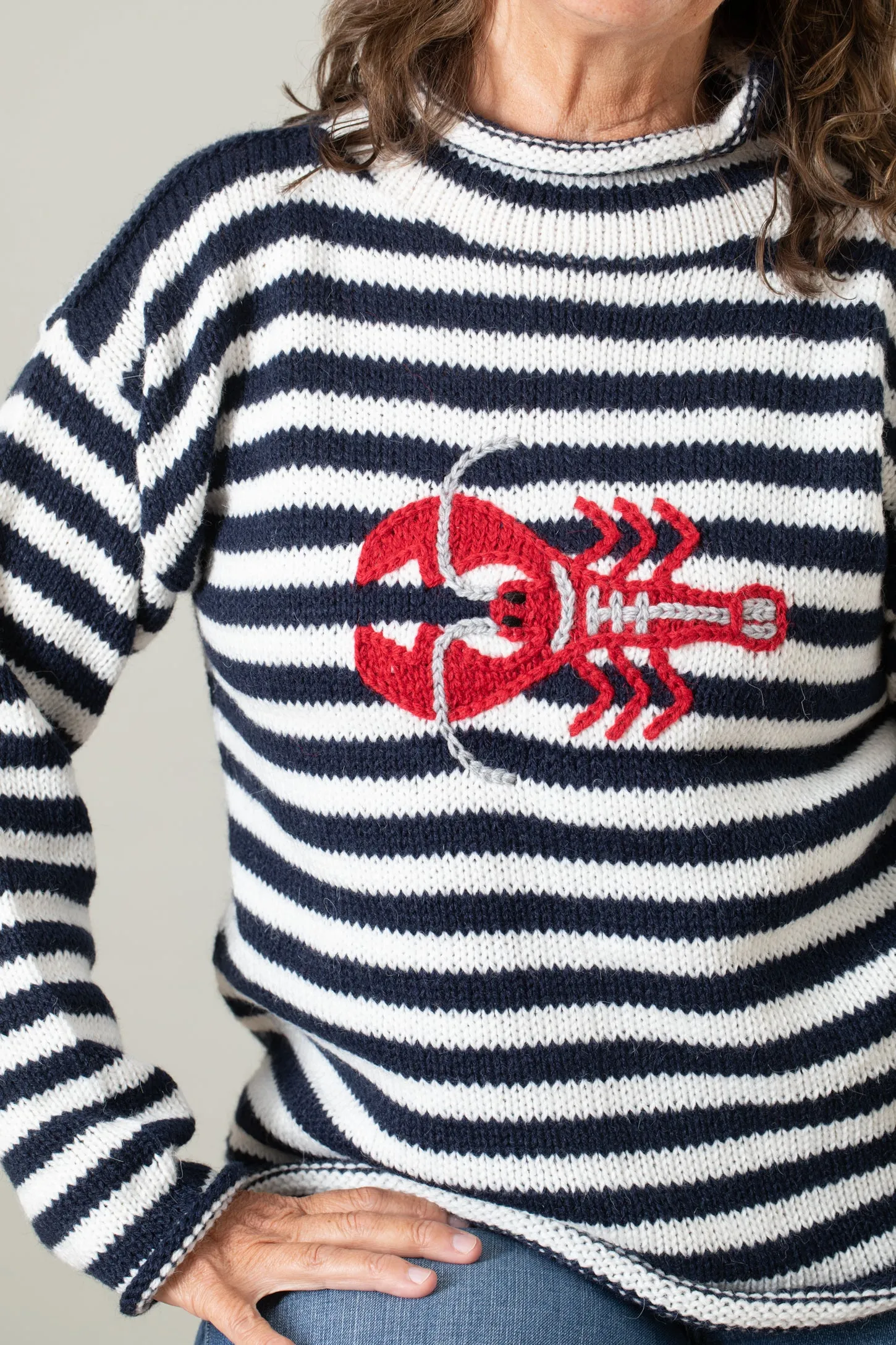 Striped Lobster Alpaca Sweater