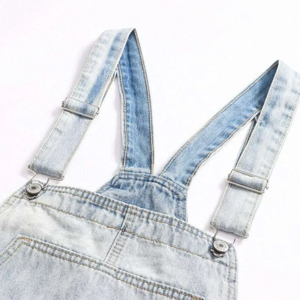 Stylish ripped men's jean overall