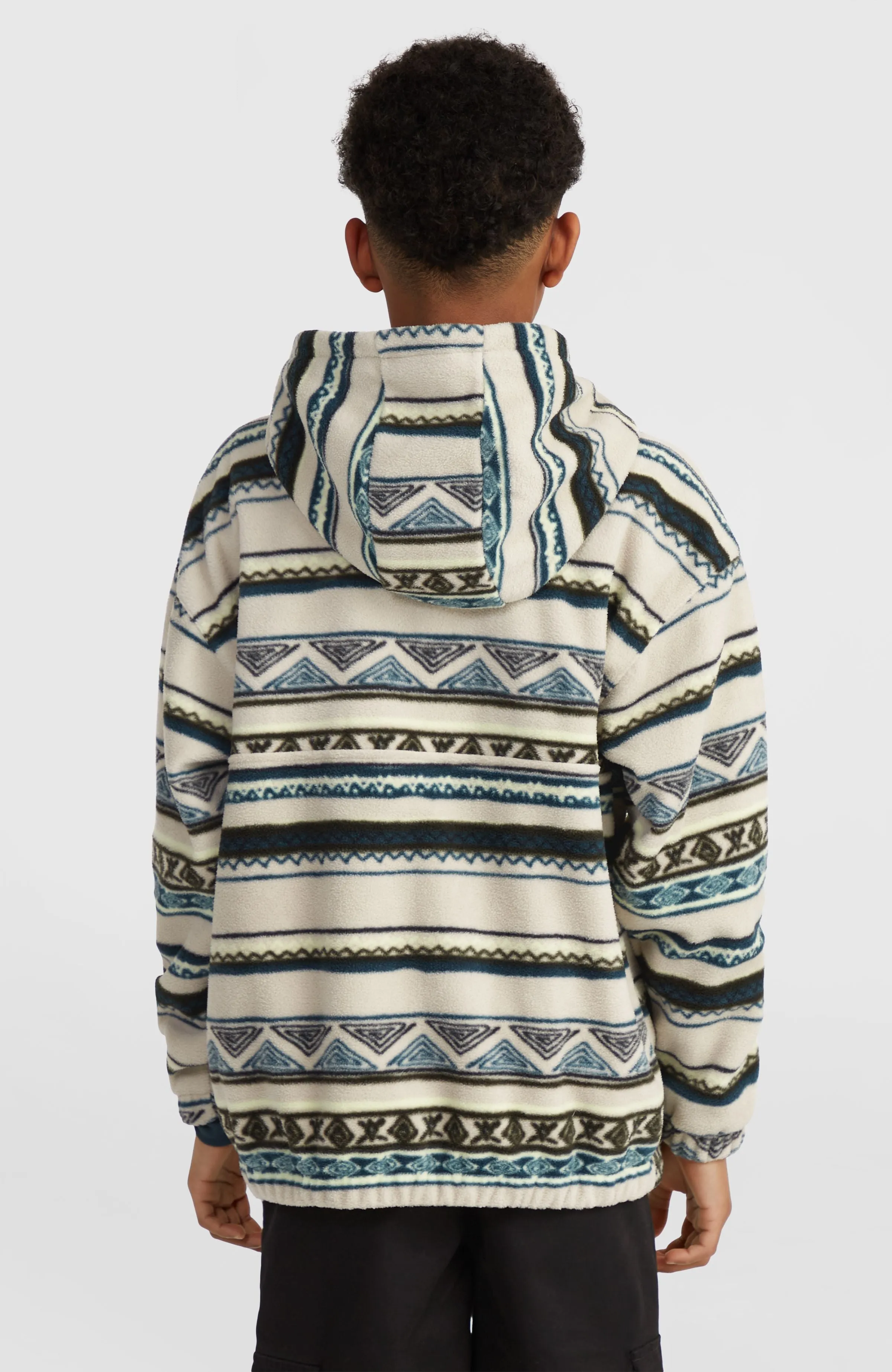 Superfleece Half-Zip Hoodie | Grey Ikat Stripe