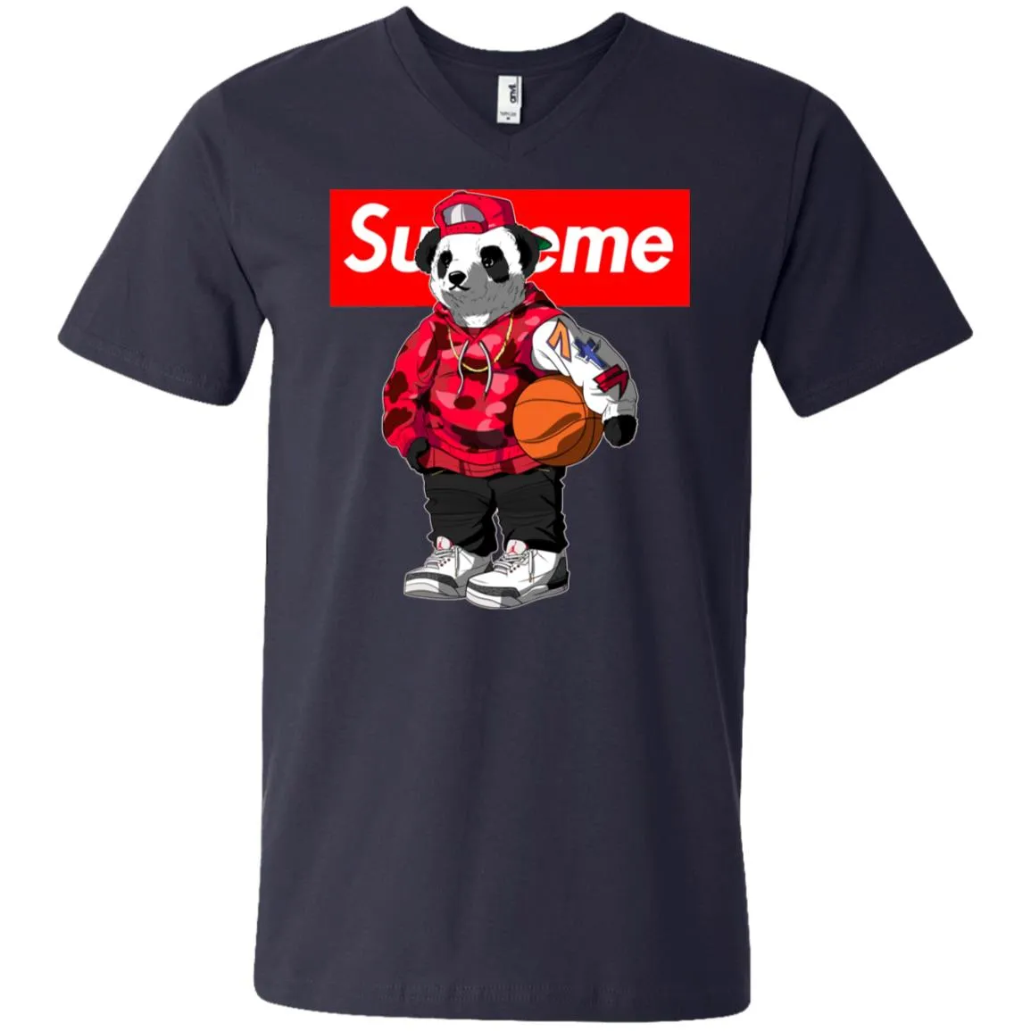 Supreme Bear Basketball T-shirt Men V-Neck T-Shirt