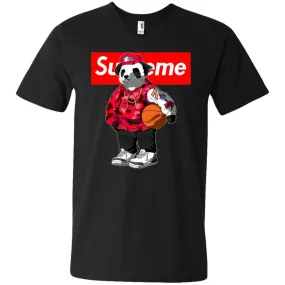 Supreme Bear Basketball T-shirt Men V-Neck T-Shirt