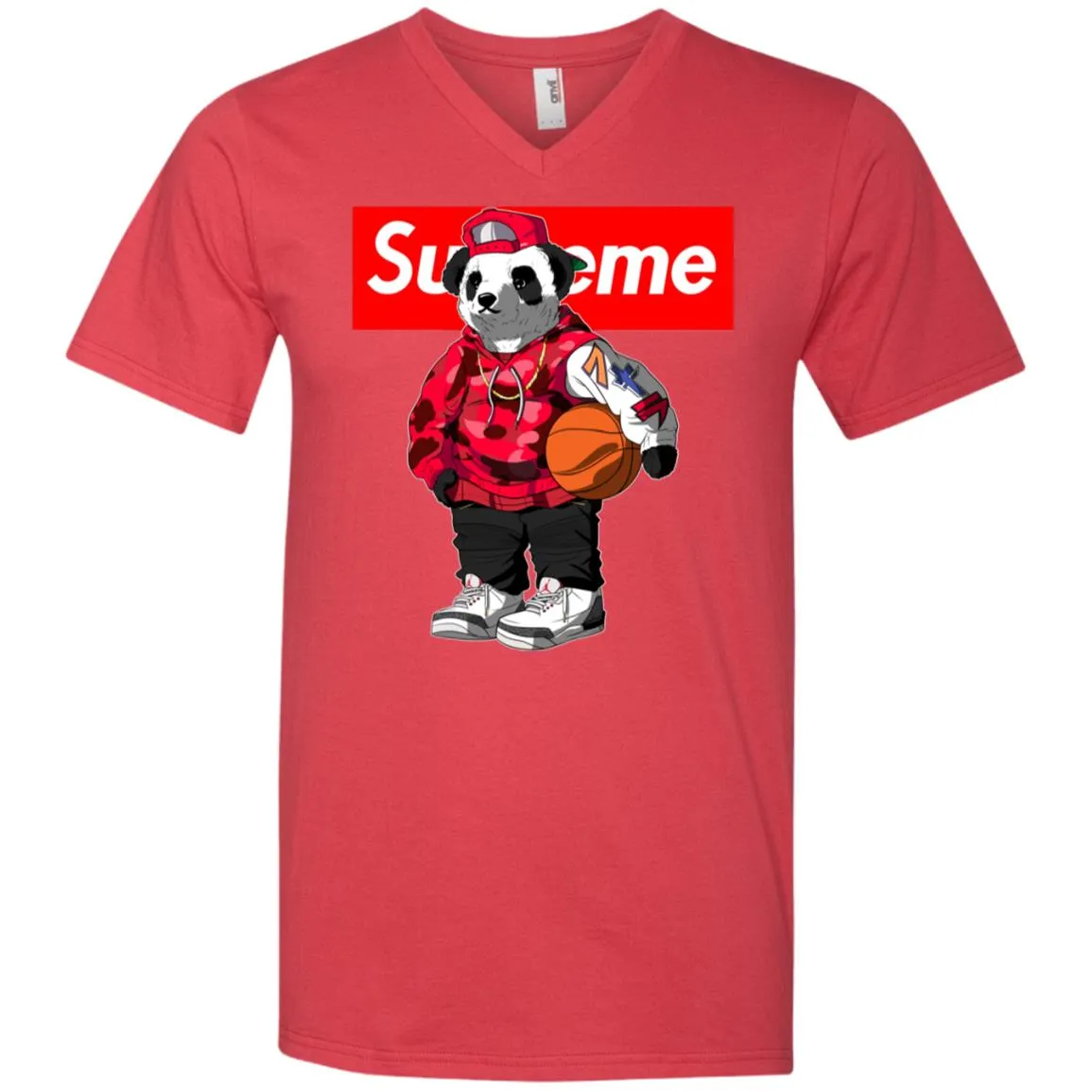 Supreme Bear Basketball T-shirt Men V-Neck T-Shirt