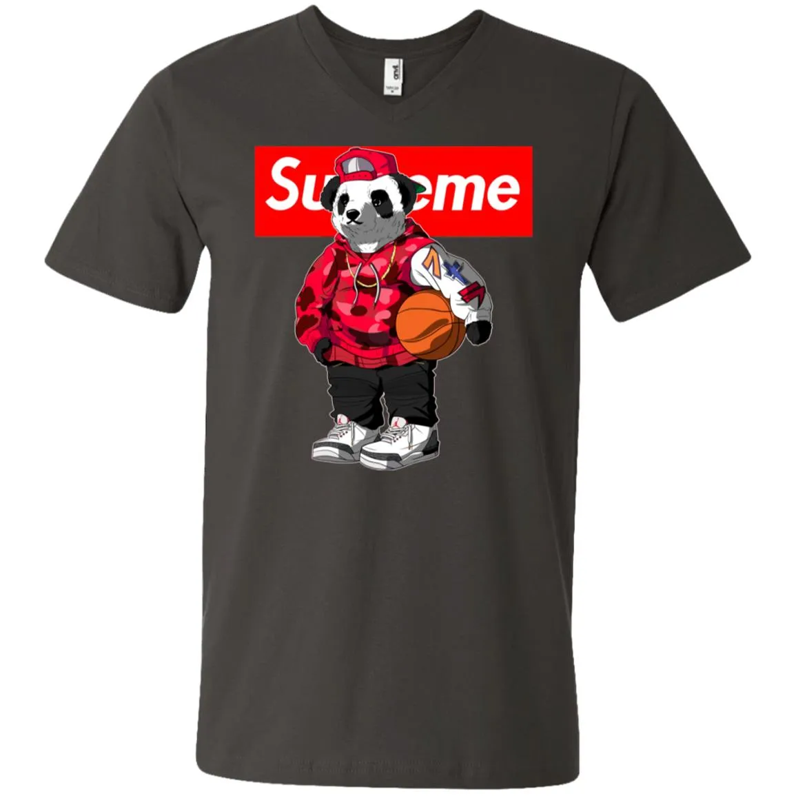 Supreme Bear Basketball T-shirt Men V-Neck T-Shirt