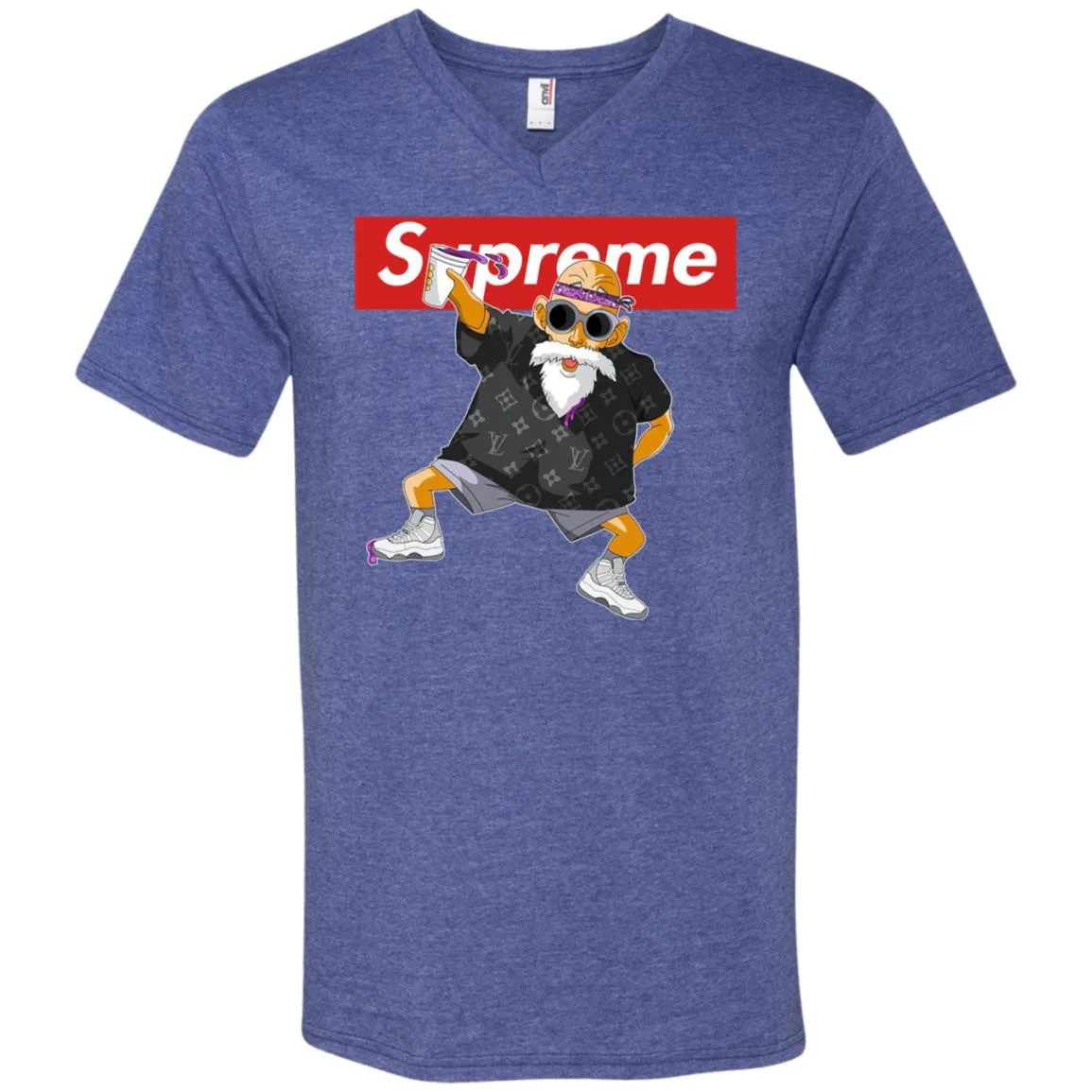 Supreme Kame Sennin Turtle Men V-Neck T-Shirt