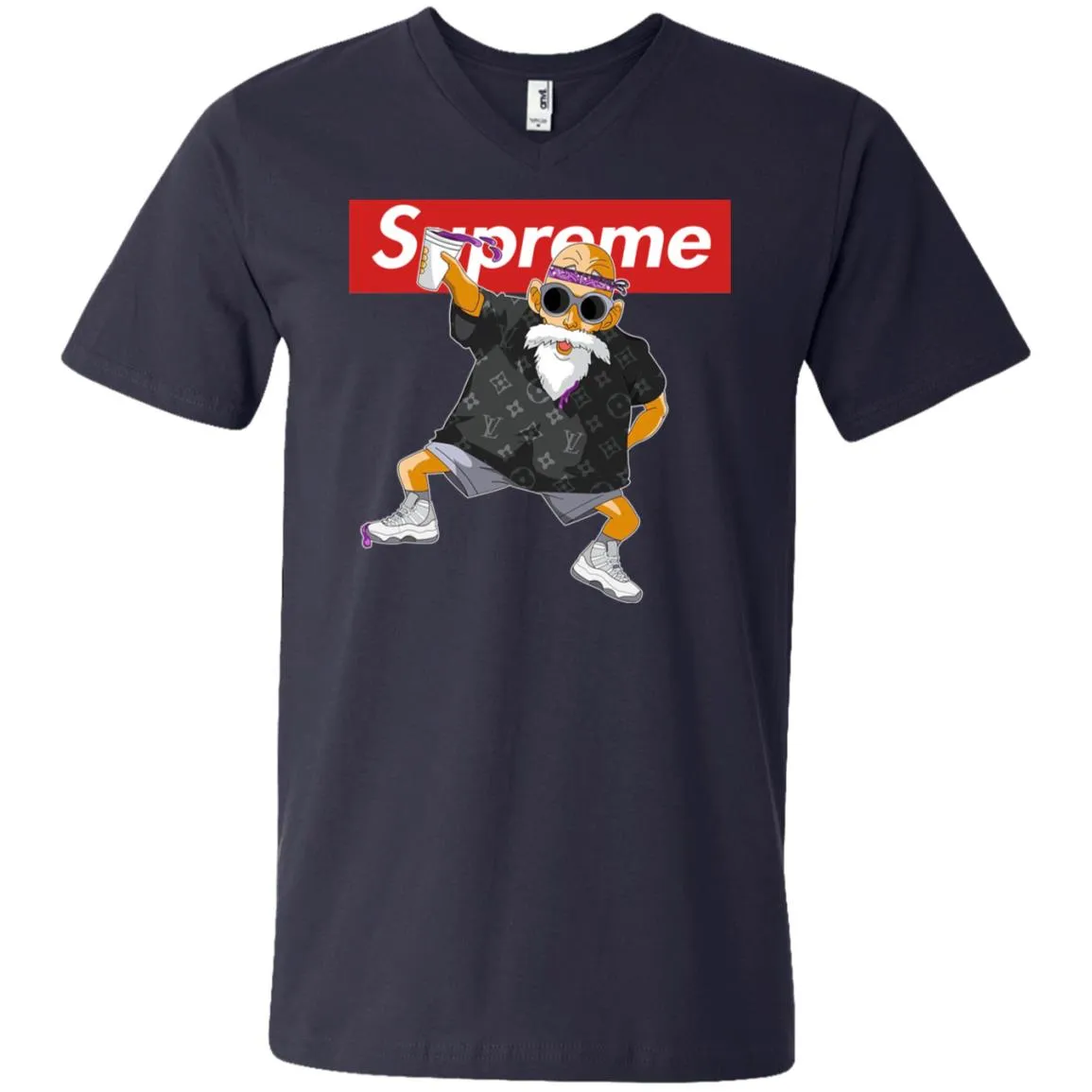 Supreme Kame Sennin Turtle Men V-Neck T-Shirt