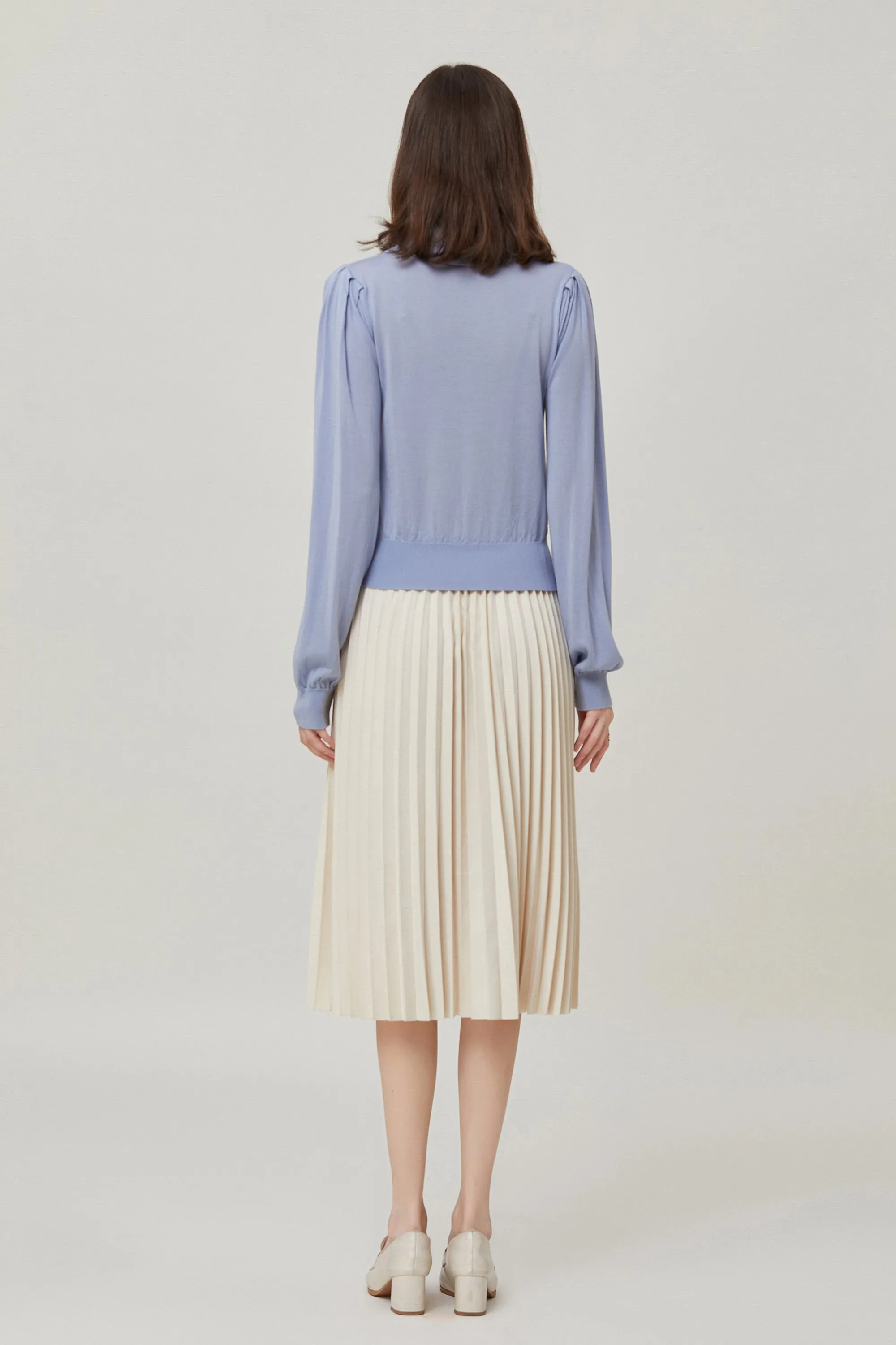 Sylphide | Sabine Blue Collar Wool Sweater