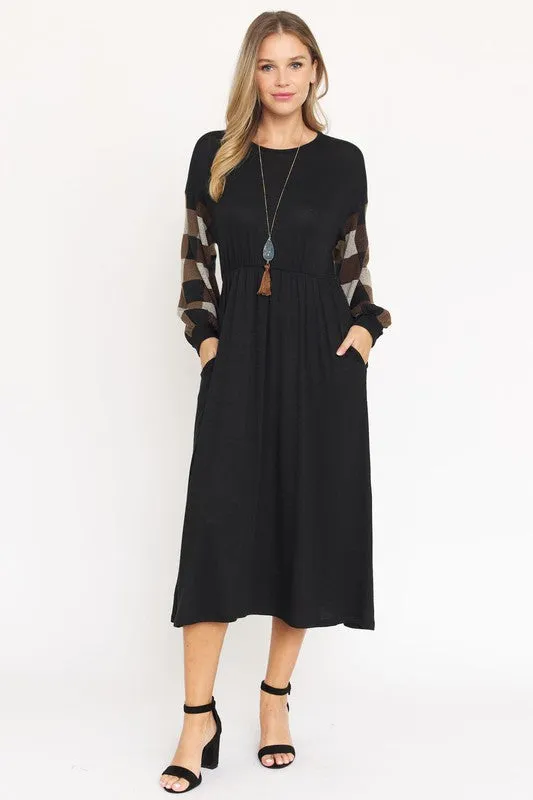 TEEK - Knit Bishop Sleeve Tea Dress