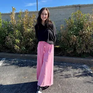 Terry Knit Wide Leg Pants