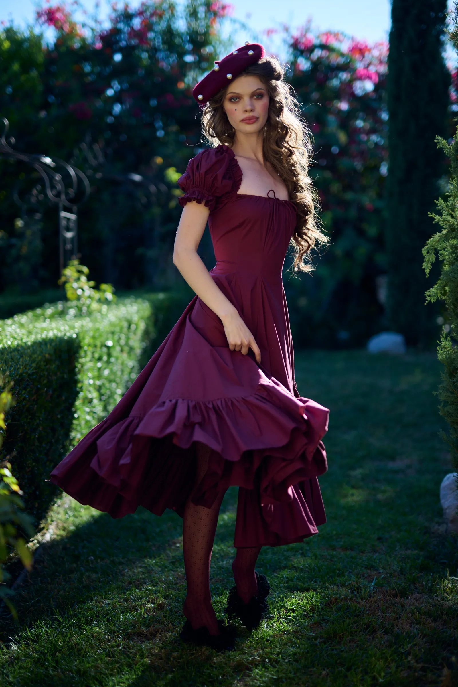 The Bordeaux Foxglove Dress